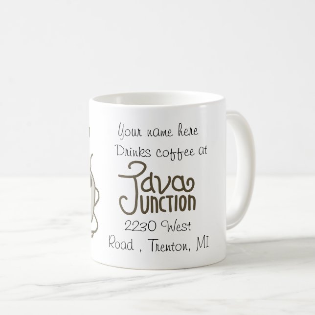 Taza De Café Bebí café en el Personalizable Java Junction (Anverso derecho)