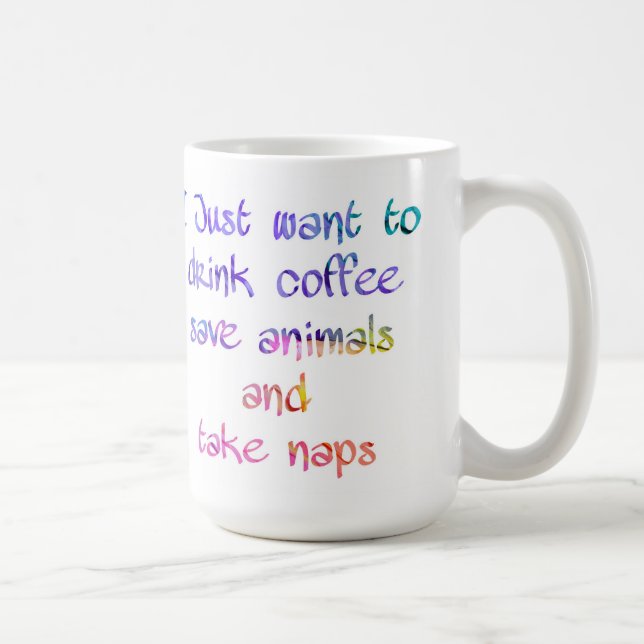 Taza De Café Bebida Café Salvar Animales Tomar Napas Animal Lov (Derecha)