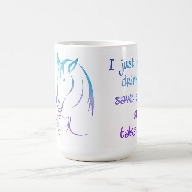 Taza De Café Bebida Café Salvar Animales Tomar Napas Animal Lov (Centro)