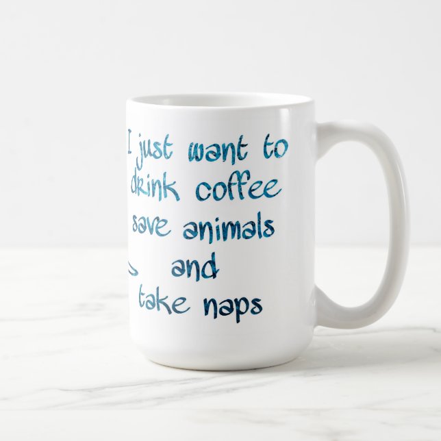 Taza De Café Bebida Café Salvar Animales Tomar Napas Animal Lov (Derecha)
