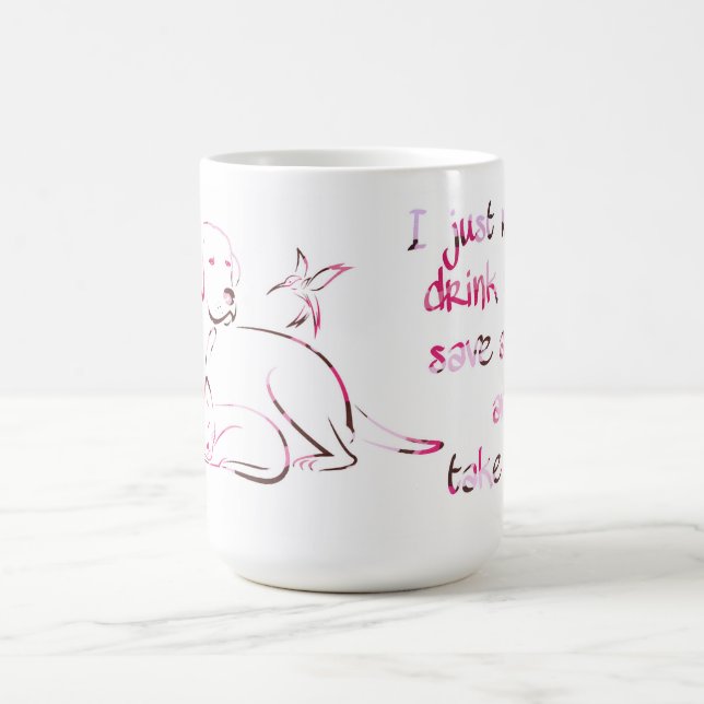 Taza De Café Bebida Café Salvar Animales Tomar Napas Animal Lov (Centro)