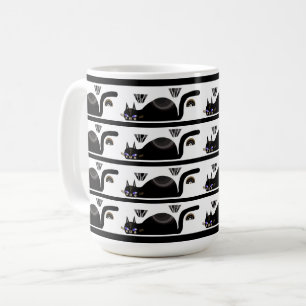 Taza De Café Bebida con gatos negros