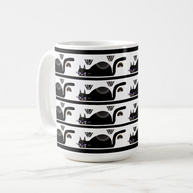 Taza De Café Bebida con gatos negros (Anverso izquierdo)