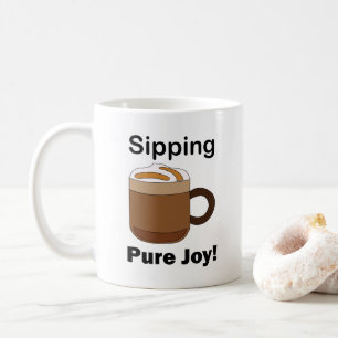 Taza De Café Bebida de café Latte Sorbiendo pura alegría