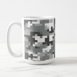 Taza De Café Bebida de camuflaje digital gris de viaje Café Mug