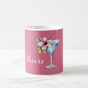 Taza De Café Bebida de Flor de Hibisco Rosa Tropical