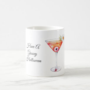Taza De Café Bebida Naranja Flor de Ojo Groovy Halloween