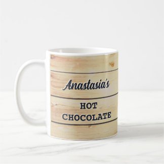Taza De Café Bebidas Calientes Personalizadas de Madera Rústica