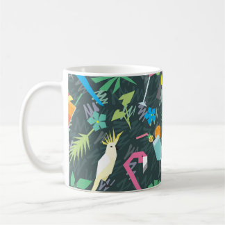 Taza De Café Bebidas De Aves Tropicales: Vibrantes Sin Mar.