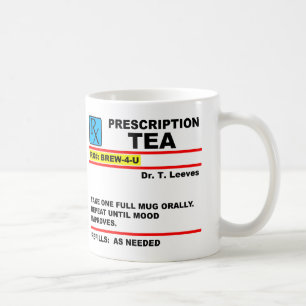 Taza De Café Bebidas de té con receta médica Mug o Travel Mug