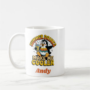 Taza De Café Bebidas De Verano De Pingüino Lindo Me Hacen Más F