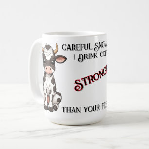 Taza De Café Becerro de dibujos animados lindo con manchas negr
