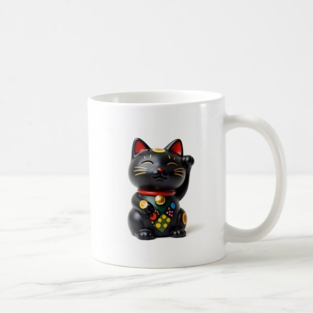 Taza De Café beckoning cat: Japanese-Inspired Art (Derecha)
