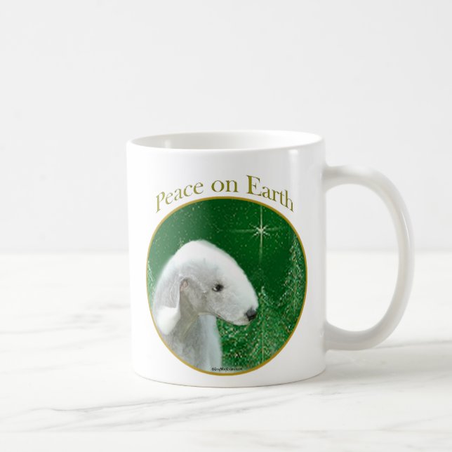 Taza De Café Bedlington Terrier Peace (Derecha)