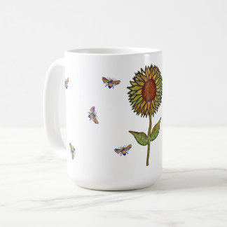 Taza De Café Bee And Sunflower Mug