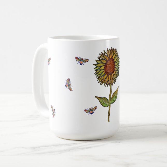 Taza De Café Bee And Sunflower Mug (Anverso izquierdo)
