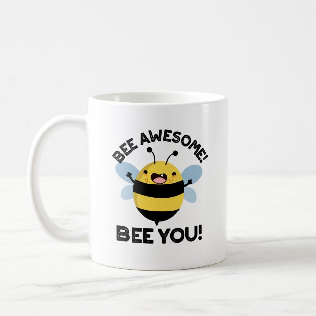 Taza De Café Bee Awesome Bee You Positive Insect Pun (Izquierda)
