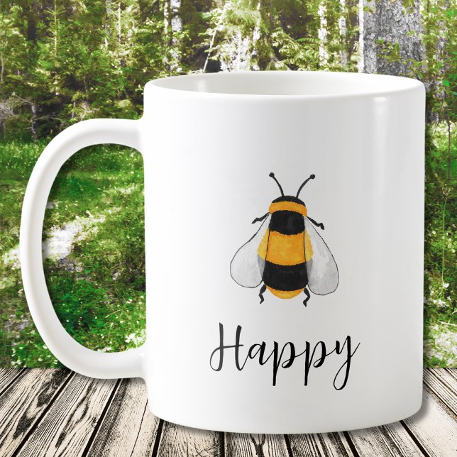 Taza De Café Bee Happy (Subido por el creador)