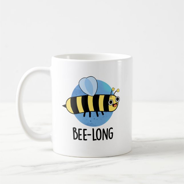 Taza De Café Bee-long Funny Long Insect Bee Pun (Izquierda)
