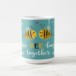 Taza De Café BEE-long junto con abejas y flores Valentine