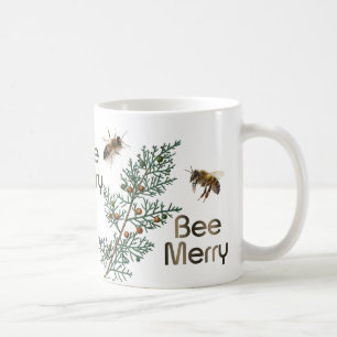 Taza De Café Bee Merry Evergreen Navidades Beekeeper Mug