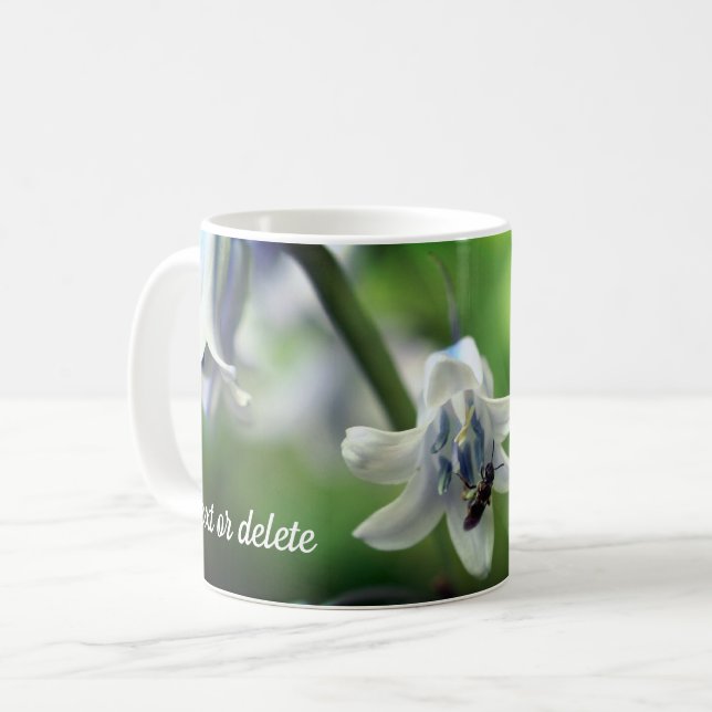Taza De Café Bee On Bluebell Flower Personalized (Anverso izquierdo)