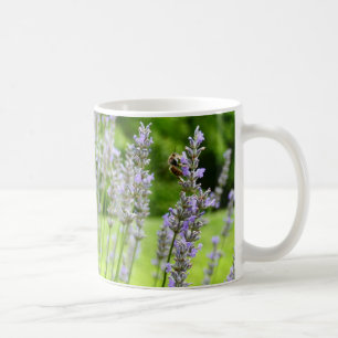 Taza De Café Bee on Lavender Summer Floral