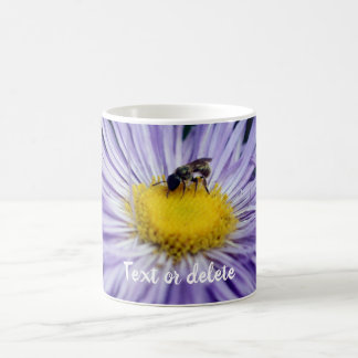 Taza De Café Bee On Purple Daisy Flower Personalizada