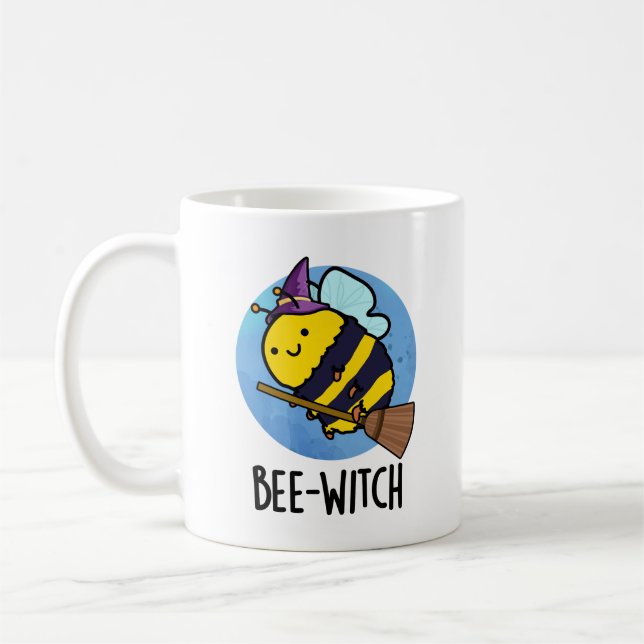 Taza De Café Bee-witch Funny Bee Pun (Izquierda)
