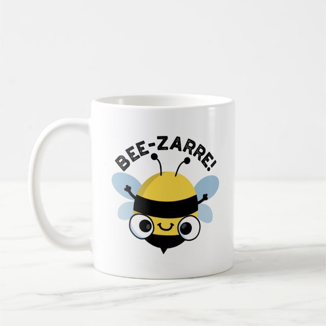 Taza De Café Bee-zarre Funny Bizarre Bee Pun (Izquierda)