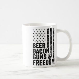 Taza De Café Beer Bacon Guns & amp; Libertad _ Bandera De Los E