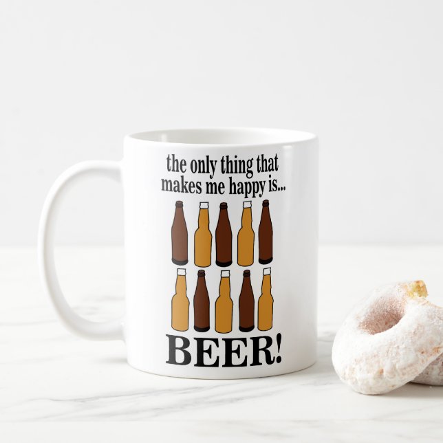Taza De Café Beer Bottle Funny Beer (Con donut)