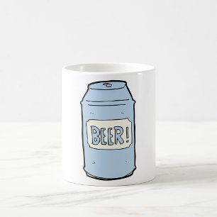 Taza De Café Beer Can Ilustracion Retro Beer Lover Diseño