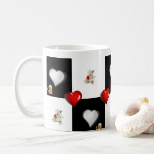 Taza De Café Beer Red Hearts Mug