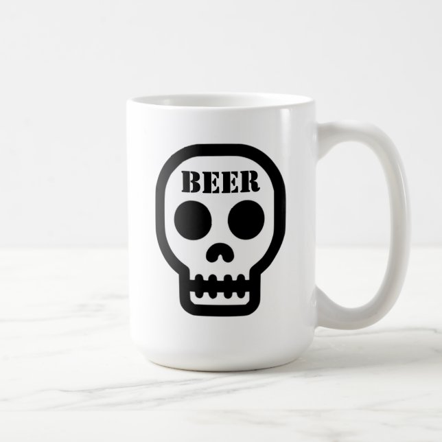 Taza De Café Beer™ Skull Classic Coffee Mug (Derecha)