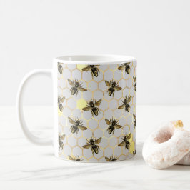 Taza De Café Bees Gold Honeycomb