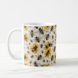 Taza De Café Bees Mug: Encantador diseño de abejas