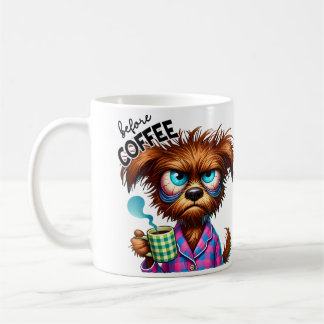 Taza De Café Before Coffee vs. Fully Caffeinated Dog 
