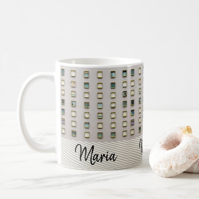 Taza De Café Beige Green Mug (Con donut)