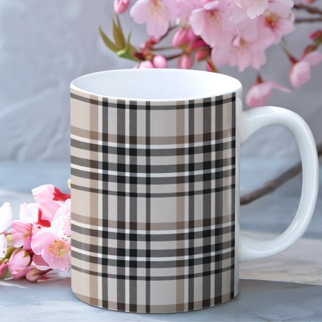 Taza De Café Beige Plaid (Subido por el creador)