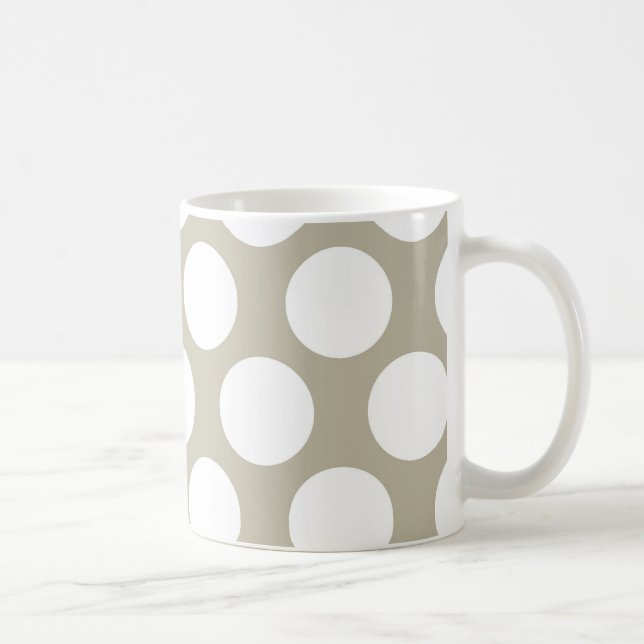 Taza De Café Beige Polkadot de la arpillera (Derecha)