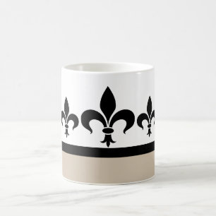 Taza De Café Beige Swanky Fleur De Lis Mug