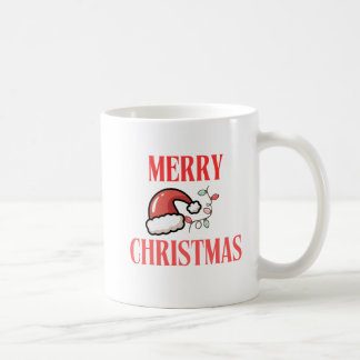 Taza De Café Beige & White Festive Merry Christmas Classic Mug 