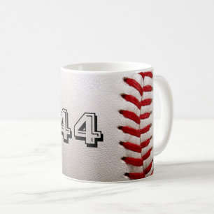 Taza De Café Béisbol Blanco Clásico con Número de Jersey Person