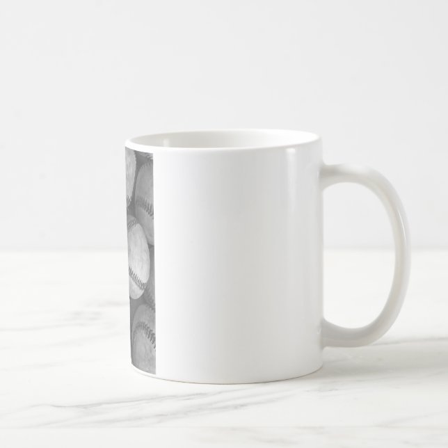 Taza De Café Béisbol blanco y negro (Derecha)