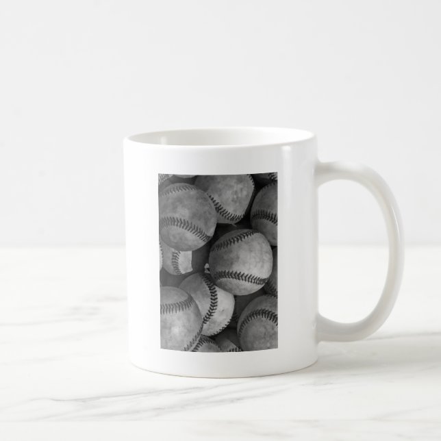 Taza De Café Béisbol blanco y negro (Derecha)