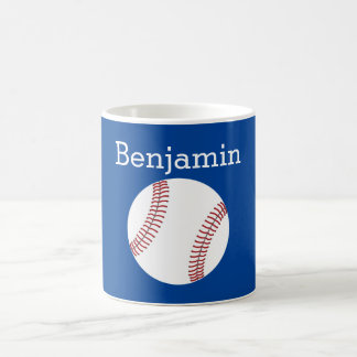 Taza De Café Béisbol con nombre personalizado - Azul