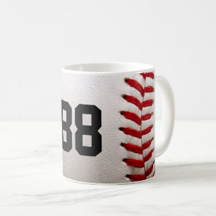 Taza De Café Béisbol con número de Personalizable