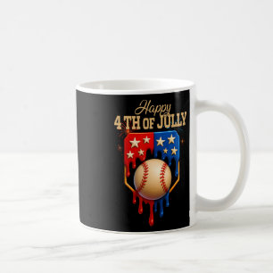 Taza De Café Béisbol Crema De Hielo Derivado Patriótico Feliz 4