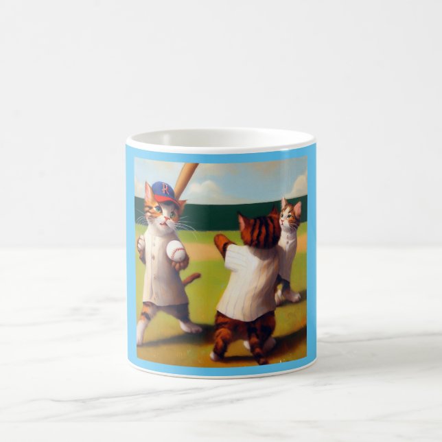 Taza De Café Béisbol de gatos (Centro)